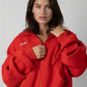 Comfrt Oversized Zip Front Cloud Hoodie